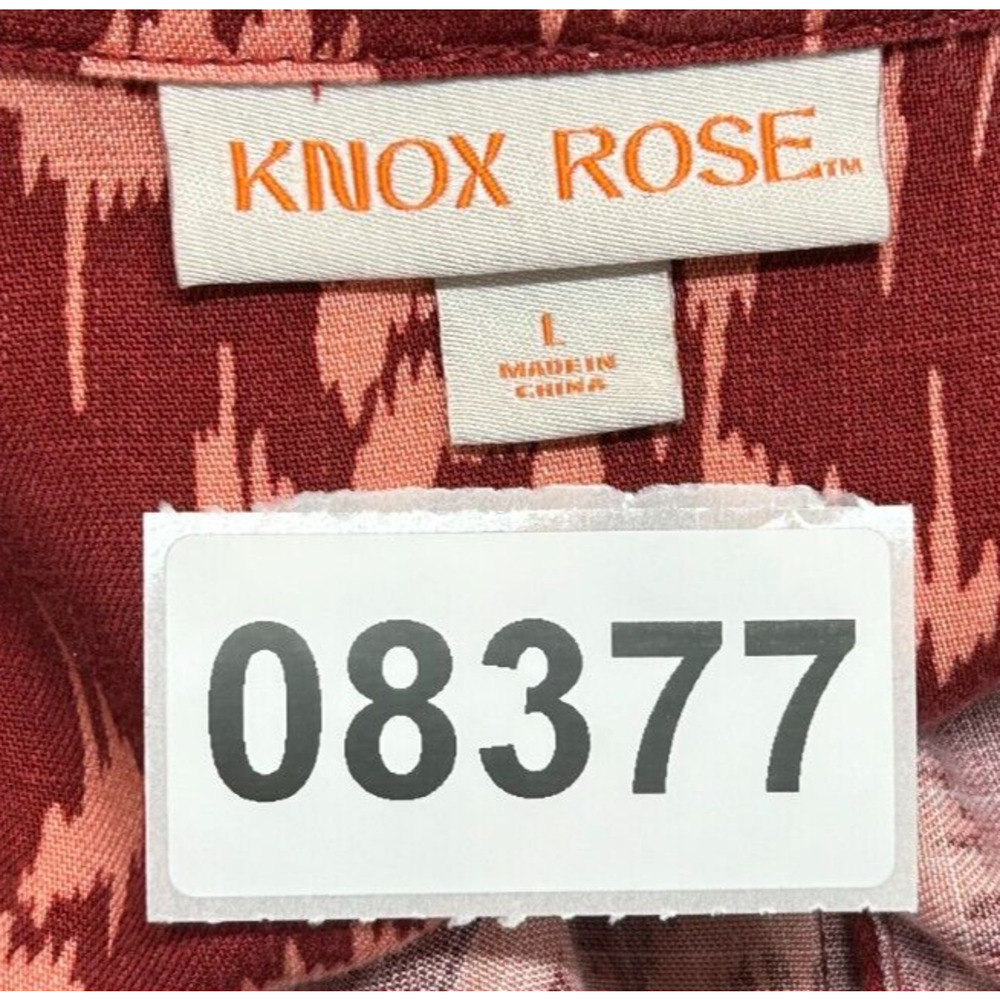 Knox Rose Top Womens Large Red Floral Oversized Hi Low Hem Button Up Boho Blouse - Picture 6 of 6